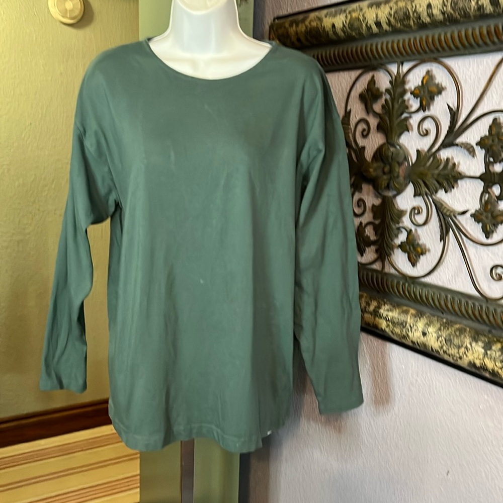 VTG Wardrobe Essential Eddie Bauer Green Long Sleeve Tee Sz L
